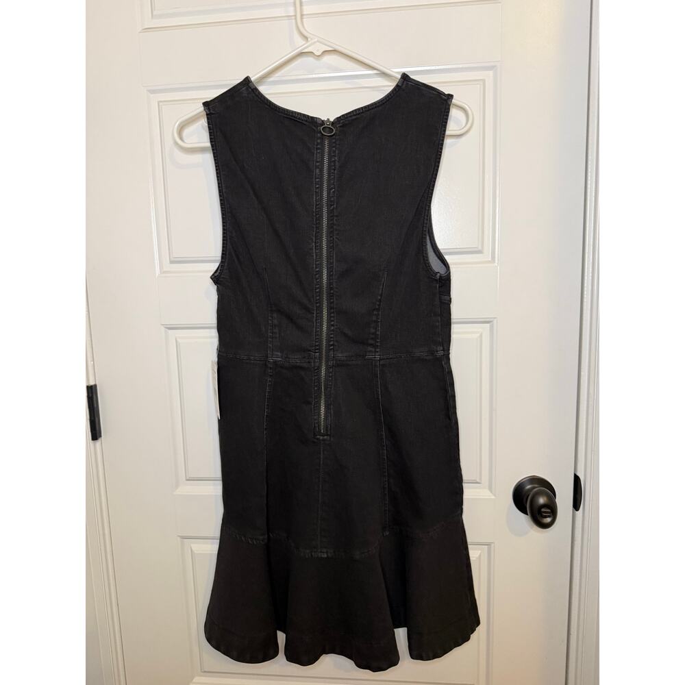 NWT Free People Alex Denim Dress 6 Washed Black Babydoll Western Grunge Festival